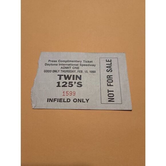 1990 Daytona Press Ticket + Parking Twin 125s NASCAR Feb 15 Vintage Set - Picture 2 of 8